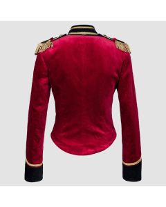 Women's Velvet V-Cut Military Style Jacket