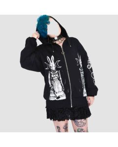 Jawbreaker the Shining Rabbit Zip Hoodie Black