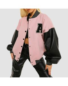 BASEBALL UNIFORM PATCHWORK BUTTON THICK WOMEN'S JACKET - Jacket Tailor