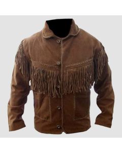 Men's Western Cowboy Fringed High-Quality Suede Leather Jacket - Jacket Tailor