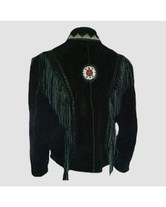 Men's Western Cowboy Fringed & Boned Suede Leather Jacket - Jacket Tailor