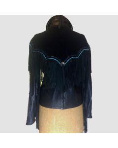 Cowgirl Fringe Deerskin Leather Coat Jacket Soft Leather - Jacket Tailor