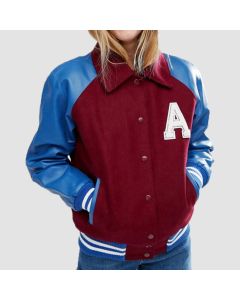 Women's Varsity Jacket made of wool and leather sleeve - Jacket Tailor