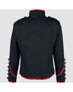 Men Black Banned Military Drummer Parade Jacket - Jacket Tailor