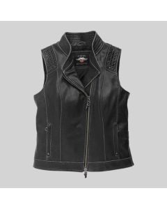 Harley Davidson Leather Vest Women's Electra Studded