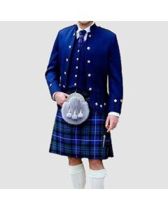 Sheriffmuir Doublet Jacket & Waistcoat Blue Wedding Kilt Jacket - Jacket Tailor