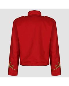Red And Gold Jacket Men's Punk Military Officer Drummer Parade  - Jacket Tailor