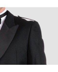 PRINCE CHARLIE JACKET, 100% BLACK BARATHEA WOOL - IMPORTED - Jacket Tailor