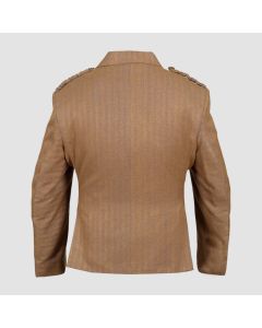 Argyll Jacket With Waistcoat/vest Brown Serge Wool - Jacket Tailor