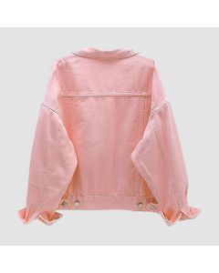 Denim.jacket Cotton Button Closed Long Sleeve Solid Color Jacket-Jacket Tailor