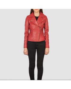Flashback Red Leather Biker Jacket