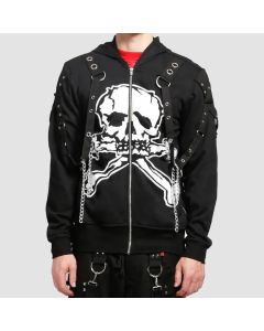 Tripp Nyc Mega Skull Zip Hoodie Black