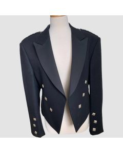 Men's Black Scottish Pure Wool Prince Charles Dress Jacket - Jacket Tailor