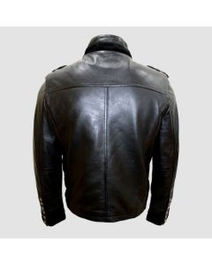 Men's Classic Military Parade Style Black Napa Leather Jacket - Jacket Tailor
