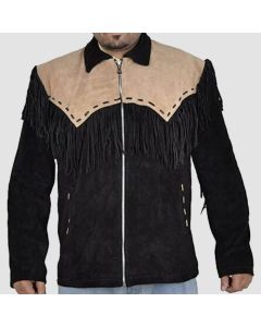 Men Cowboy Leather Jacket Western Native American Style - Jacket Tailor