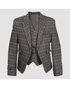 Tweed Wool Brown Argyll Jacket With Waistcoat vest - Jacket Tailor