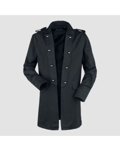 Men Long Coat Black Raincoat