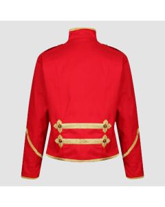 Men Military Parade red Marching Jacket Gothic Steampunk Army Band Drummer Jacket1 - Jacket Tailor