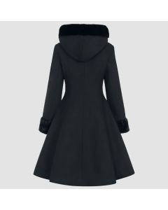 Amaya Laceup Detail Coat in Black by Hell Bunny
