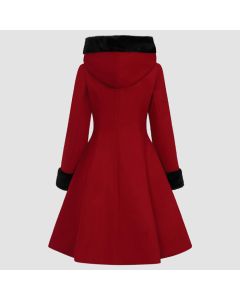 Amaya Coat Coats Red-Black by Hell Bunny