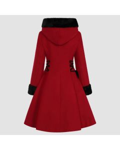 Hell Bunny Scarlett Coat Women's Coat Red/black Gothic Rockwear
