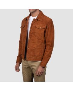 Stallion Brown Suede Trucker Jacket