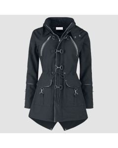 Poizen Industries Makara Women's Coat Black Everyday Gothic Rockwear