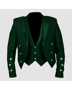Prince Charlie Jacket Green With Lion rampant Waistcoat - Jacket Tailor