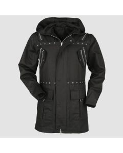 Coat with Zip Details Short Coat Black by Gothicana