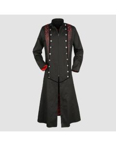 Coat with Brocade Pattern Coats Black by Gothicana