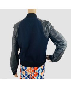 Urban Outfitters By Corpus Junior Black Navy Varsity Jacket - Jacket Tailor
