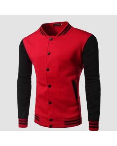 Slim Fit Red Black Letterman Varsity Jacket - Jacket Tailor