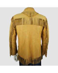 Men's Beige Western Suede Leather Jacket - Jacket Tailor