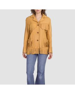 Tan Fringe Buckskin Jacket Vintage Boho Hippie And leather coat - Jacket Tailor
