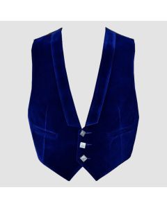Blue Velvet Prince Charlie Jacket With Waistcoat-Made To Measure - Jacket Tailor