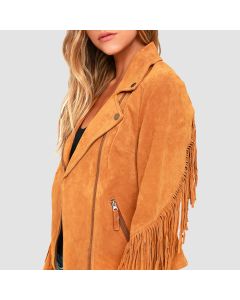 Women's Vintage Fringed Suede Leather Jacket and Festival Jacket - Jacket Tailor