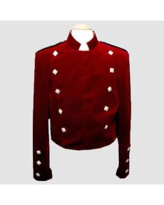 Montrose Kilt Jacket In Red Velvet - Jacket Tailor