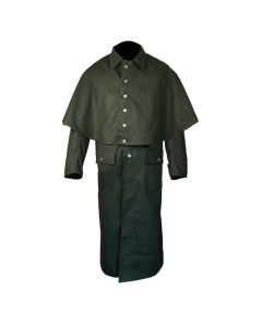 Black Cotton Duster Foot Pattern Grate Coat - Jacket Tailor