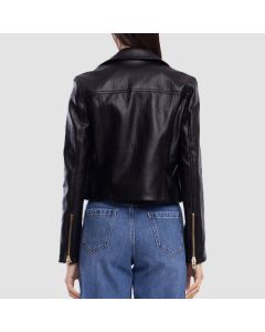 Women’s Moto Biker Black Leather Jacket
