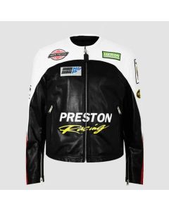 Men’s 8 Ball Preston Biker Motorcycle Leather Jacket