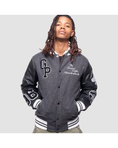 Classic Varsity Jacket with "GP" Patches - School Style - Jacket Tailor