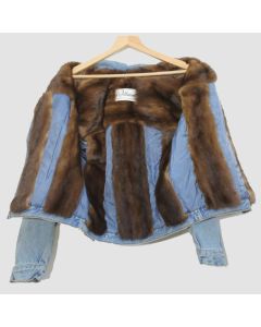 Denim Jacket of USA Flag Embroidery With Full Fur- Jacket Tailor