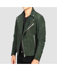 Armand Green Suede Biker Jacket