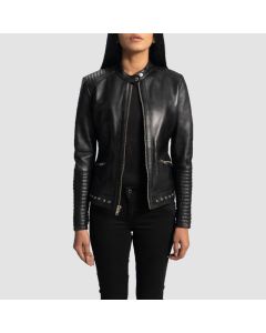 Haley Ray Black Leather Biker Jacket
