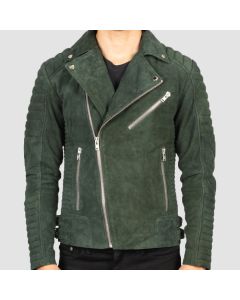 Armand Green Suede Biker Jacket