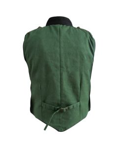 Green Military Black Piping Golden Braid Parade Vest - Front