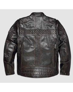 Harley Davidson Triple Vent System Ironstone Men Leather Jacket