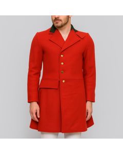 18th Century Men's Red Wool Military Frock Coat – Victorian Officer's Tailcoat