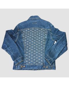 Oversized Denim Jacket Women Embroidered Back Panel-Jacket Tailor