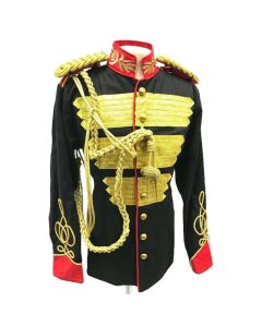 Men's New Steampunk Men's Military Gold braided Hussar jacket - Jacket Tailor;